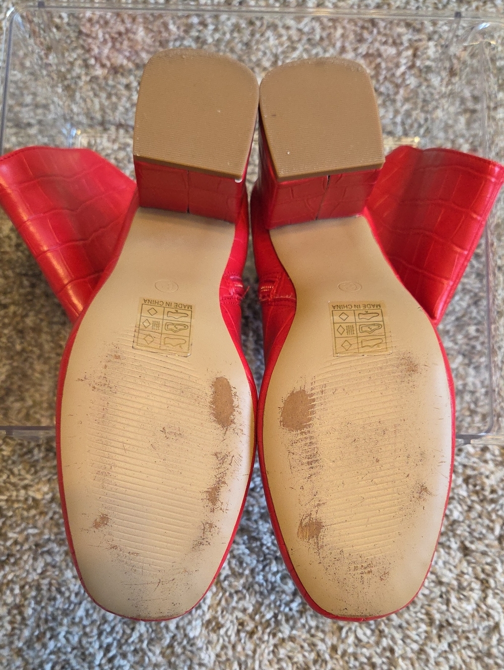 JOURNEE Collection Trevi Red Croc-Texture Block Heel Ankle Bootie - Picture 5 of 7